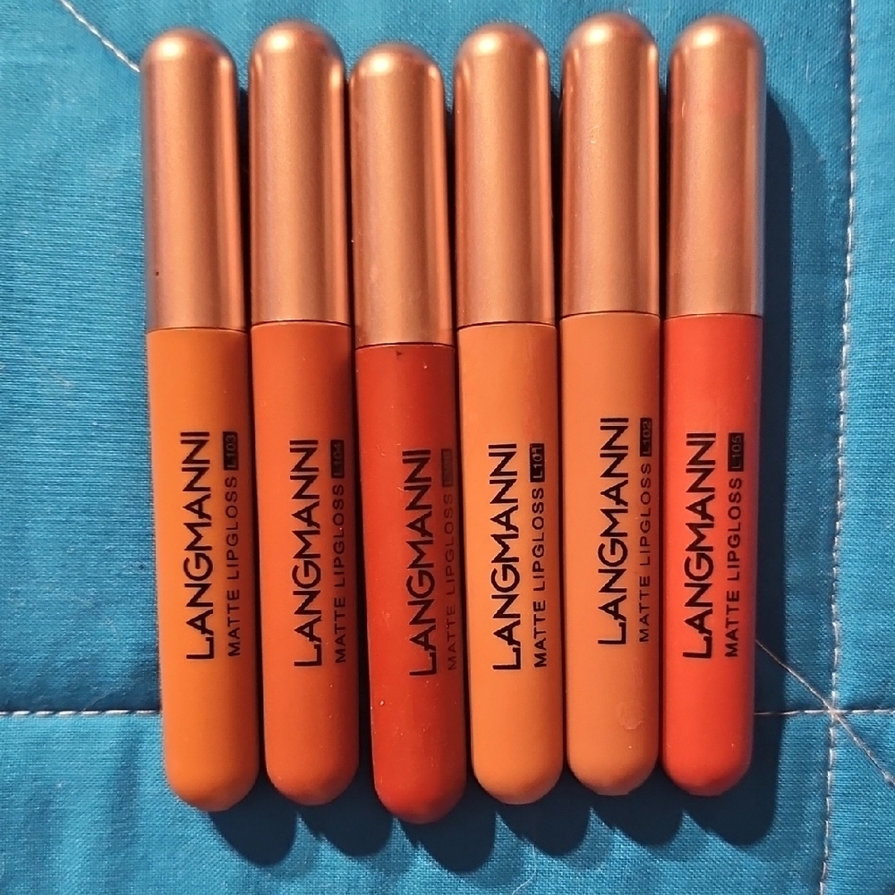 Orange and Brown Lip Balm Gloss Set Matte Finish